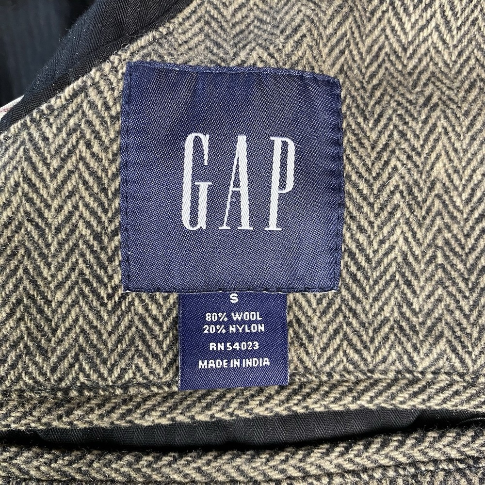 Vintage Gap Mens Sport‎ Coat S Brown Wool Herringbone Tweed Blazer Casual 40R - Picture 12 of 13